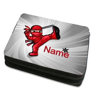 Federmäppchen Junge gefüllt Ninja mit Name Doppeldecker Federtasche Etui - Bild 1 von 9
