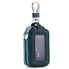 Genuine Leather Car Key Chain Holder Metal Hook Keyring Zipper Case Bag U306