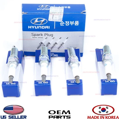 Genuine Spark Plugs Set 4 pcs OEM HYUNDAI KIA 1.6L turbo *see compatibility - Image 1 of 4