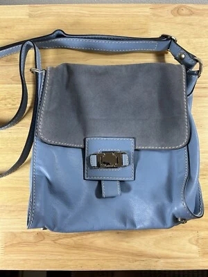 Bolso Bandolera Abro Cuero Gamuza Azul Bolso Cartera Sillín Bolso Foto 1 de 4