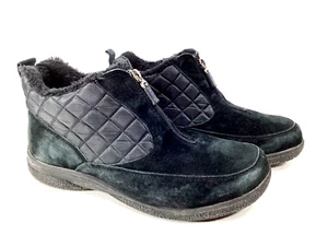 Propet Alta Black Suede Quilted Winter Boots Women's Size 11 M Insulated Zip - Picture 1 of 11