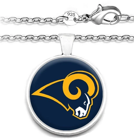 Los Angeles LA Rams Mens Womens 925 Silver Link Chain Necklace With Pendant A1 Cover