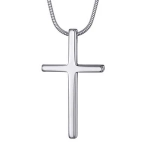 Tungsten Carbide Simple Cross Necklace for Men and Women Unisex Pendant 22Inches - Picture 1 of 6