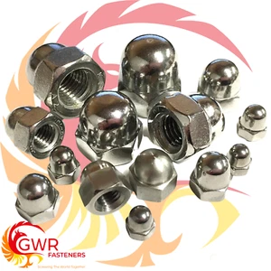 UNF DOME NUTS A2 STAINLESS STEEL ACORN HEX DOMED COVER CAP NUTS BOLTS - Picture 1 of 1