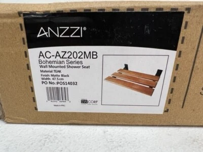 Bohemio 18,7 pulgadas Asiento de ducha plegable montado en la pared de teca AC-AZ202MB Foto 1 de 4