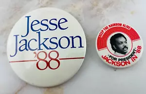 Spille bottoni campagna vintage Jesse Jackson For President Keep The Rainbow Alive - Foto 1 di 5