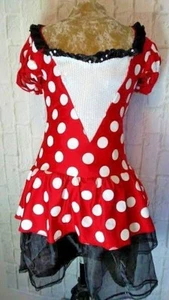 Size Medium (8-10) DISNEY MINNIE MOUSE Short Sexy Cosplay COSTUME Dress Sequin - Picture 1 of 12