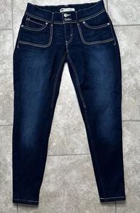 Levis Jeans Women 7M *27x28* 524 Too Super Low Straight Dark Wash - Picture 1 of 14