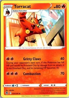 Torracat Normal Uncommon SWSH12: Silver Tempest 031/195 NM - Image 1 of 2