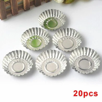 20PCS Lega di Alluminio Antizecche Custodie per Cupcake Fodere Muffin Cottura To - Immagine 1 di 4