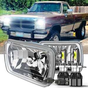 Par de faros LED de 5x7"" 7x6"" haz alto/lo para Dodge D150 D250 D350 Ram 50 H4 - Imagen 1 de 12