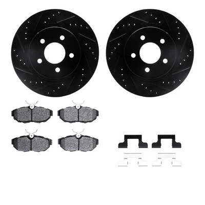 For Ford Mustang 05-14 Drilled & Slotted Rear Brake Kit w Performance Sport Pads - Imagem 1 de 2
