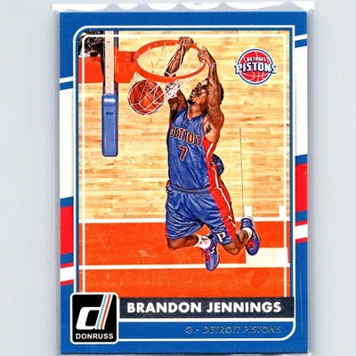 2015-16 Panini Donruss - Brandon Jennings #26 - Detroit Pistons - Imagem 1 de 2