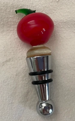 TAPÓN DE BOTELLA Acero Inoxidable Vidrio APPLE TOP Aceite de Vino BAR Accesorio Foto 1 de 4