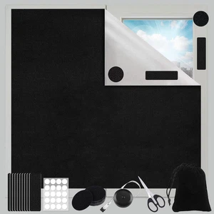 ZOCONE Tela Oscurecedora 145x300cm Estores Opacos sin Taladrar Negra Portátil Te - Bild 1 von 7