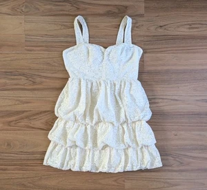 Guess Y2K Minikleid weiß Spitze Gr. XS/S Boho Western Sommerkleid Häkel B9 - Bild 1 von 9