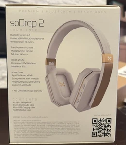 Ghostek SoDrop 2 Cuffie Bluetooth Bianco Oro - Foto 1 di 3