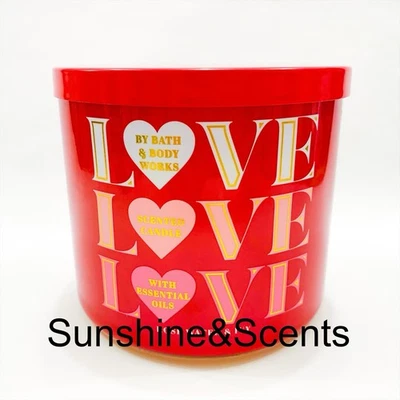 1x Bath & Body Works "LOVE" ROSE WATER & IVY 3-Wick Large Scented Candle 14.5oz - Image 1 of 4
