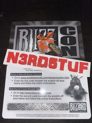 BLIZZCON 2007 07 World Of Warcraft MURLOC SUIT / COSTUME unscratched LOOT CARD - Image 1 of 4