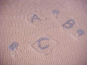 VTG Pink Baby Chenille Crib Bedspread w/ ABC Blocks - Picture 1 of 3