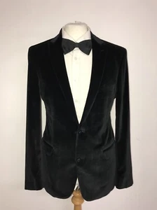 DAKS - CHAQUETA DE NOCHE DE TERCIOPELO NEGRO PARA HOMBRE - 40 Reg - CHAQUETA IMPRESIONANTE - USADA UNA VEZ - Imagen 1 de 8