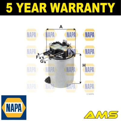 Fits Nissan X-Trail 2016- 1.6 dCi 2.0 Fuel Filter NAPA 164004BD0C; 164004BD0B - Image 1 of 4