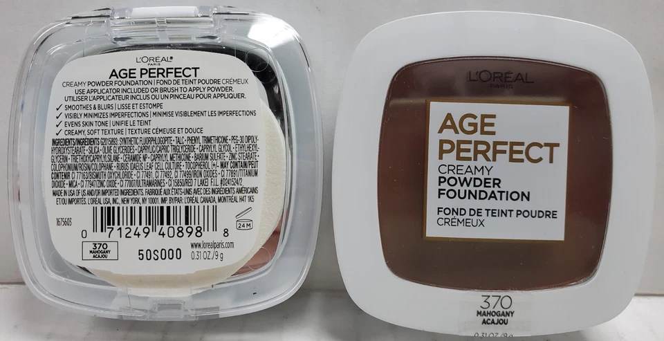 2pk New! Loreal Age Perfect Creamy Powder Foundation #370 MAHOGANY  - Image 1 of 1