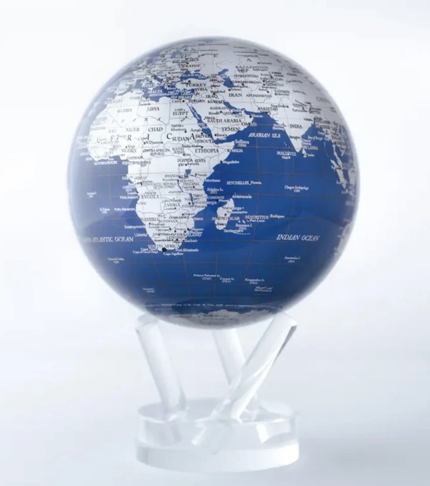 Globo MOVA azul y plateado de 4,5 pulgadas alimentado por energía solar Foto 1 de 1