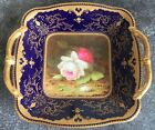 antique COALPORT handpainted ROSES 5351 CAKE PLATE SIGNED F HOWARD