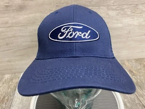 Ford Oval Logo Dad Baseball Hat Cap Blue Embroidered Blue Emblem Snap Back mesh - Picture 1 of 8