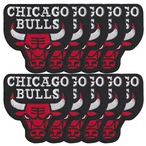 10 Stck. Chicago Bulls Logo Größe 3,0 Zoll x 3,0 Zoll Nähen Aufbügeln Stickerei Applikation Patch - Bild 1 von 11