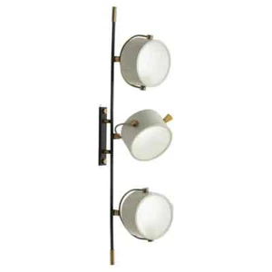 Three Head Articulating Enamel & Brass Single Wall Sconce, India 1960’s - Picture 1 of 16