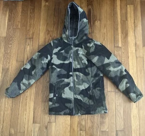 Columbia Boy's Hooded Winter Jacket Camo Pattern Green Size L - Picture 1 of 6
