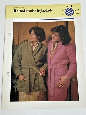 Belted Mohair Jackets Women's Knitting Pattern Card - Image 1 of 4