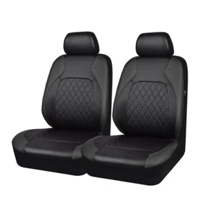 Seat Covers Fit For Car Truck SUV Van 2PC Front Seats Auto Accessories Black - Picture 1 of 9