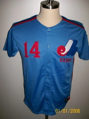 PETE ROSE SIGNED T/B MONTREAL EXPOS JERSEY #14 "HIT KING" JSA RIP! - Image 1 of 3