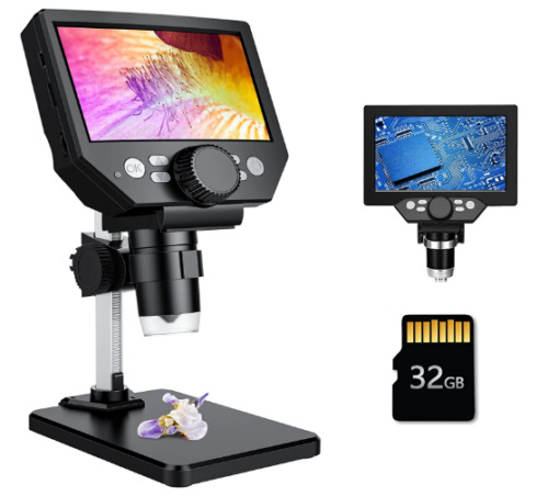 Microscopio Digital LCD Pantalla 50X-1000X Zoom Camara USB Inalambrica Ciencia