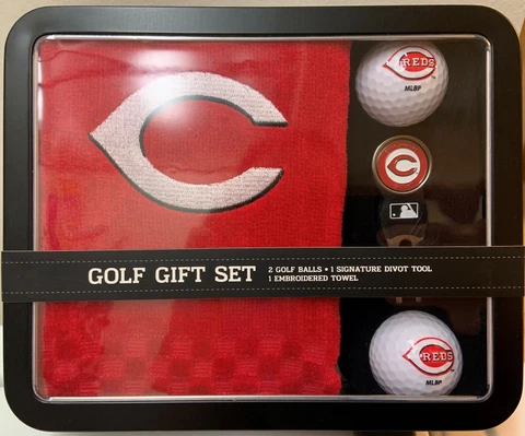 CINCINNATI REDS GOLF GIFT SET: GOLF BALLS DIVOT TOOL EMBROIDERED TOWEL TEAM GOLF Cover