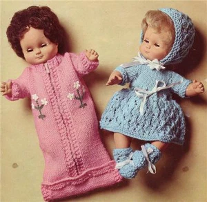 VINTAGE BABY DOLL / 8ply or DK - 12 inches - COPY doll knitting pattern - Picture 1 of 1
