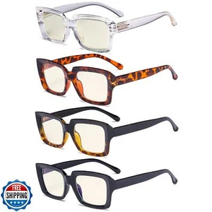 Eyekepper 4 Pack Reading Glasses Blue Light Blocking Oversized Square Compute - Picture 1 of 5