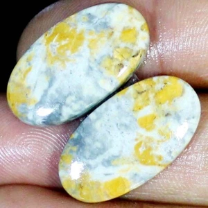 37.85Ct Maligano Jasper Loose Gemstone Oval Cabochon Pair 100% Natural 15X27X4MM - Foto 1 di 7