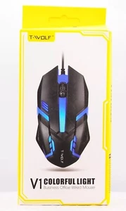 T-Wolf V1 Colorful Business Office Wired Mouse New in Box - Picture 1 of 2