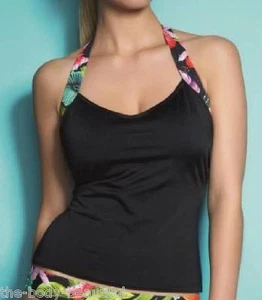 FREYA CALYPSO U/W HALTERNECK-TANKINI- BIKINI BRA+TIE PANT SET-BLACK-VARIOUS - Picture 1 of 2