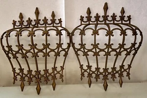 Vintage Faux Wrought Iron Gold Tone Plastic Burwood Wall Hangings, Decorative - Picture 1 of 15