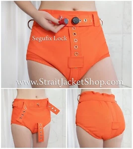 Orange Lockable Diaper Cover Pants - Orange is the new Black ! - Picture 1 of 5