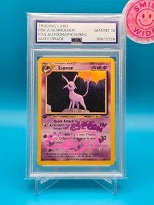 PSA Auto 10 - 2001 Pokemon, Espeon-Non Holo, 1st Ed, Erica Schroeder Autograph - Picture 1 of 2