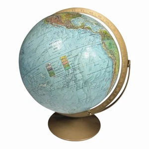 Vintage Replogle Land and Sea Globe 12 in Diameter Raised Relief with USSR - Picture 1 of 13