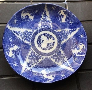 Antique Japanese Plate Old Imari Large Plate Blue and White Meiji Inban - Picture 1 of 6
