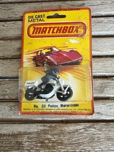 Matchbox 1980 vintage nº Motocicleta de policía Honda Lesney 750 1977 33 cardada - Imagen 1 de 3