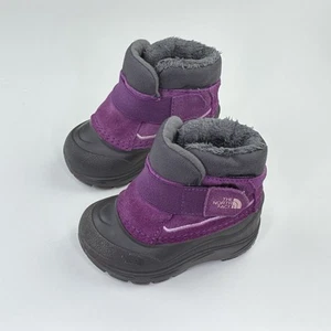 The North Face Girls Toddler Size 5 Boots Purple Gray Alpenglow Snow Heat Seeker - Picture 1 of 24